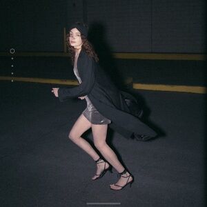 COPY - Zara Sequin Spaghetti Strap Low Back Slip Dress Blush Nude S